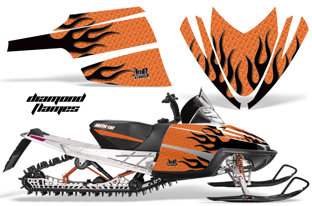 Arctic Cat M Series Graphics Kit DIAMONFLAMES ORANGE